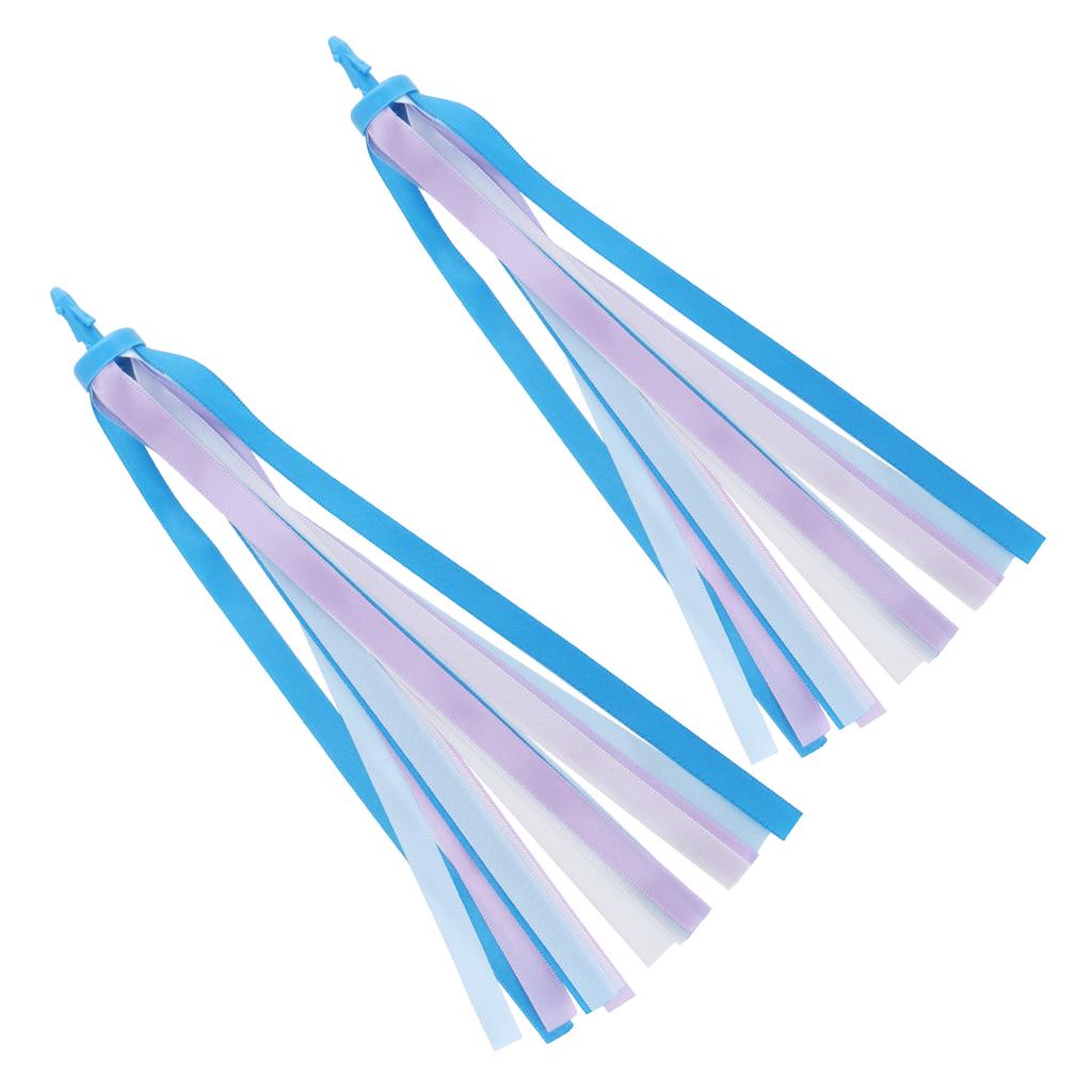 2pcs Ribbon Streamers Decorative Colorful Cloth Tassels for Boys Girls Scooter Bicycle Handlebar3