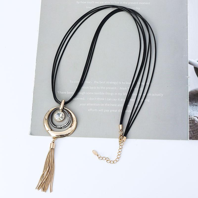 Women S Alloy Tassel Long Jewelry Vintage Simple Necklace Pendant Sweater Chain