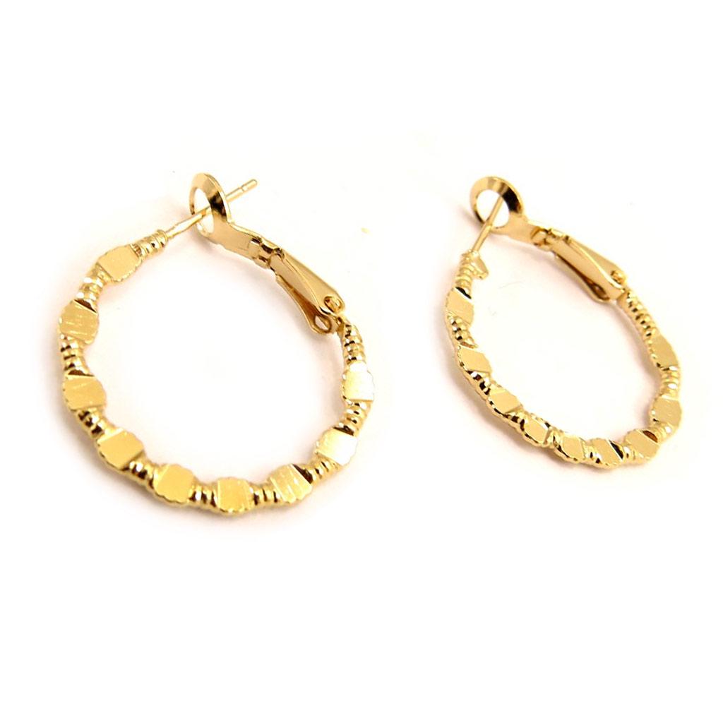 Les Trésors De Lily [L4569] - Gold Plated Hoop Earrings 'Choreography' - 25x2 Mm