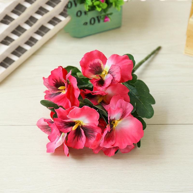 

Silk Pansy Artificial Fake Flowers Butterfly Orchid Bunch Wedding Decor Home рожевий червоний колір