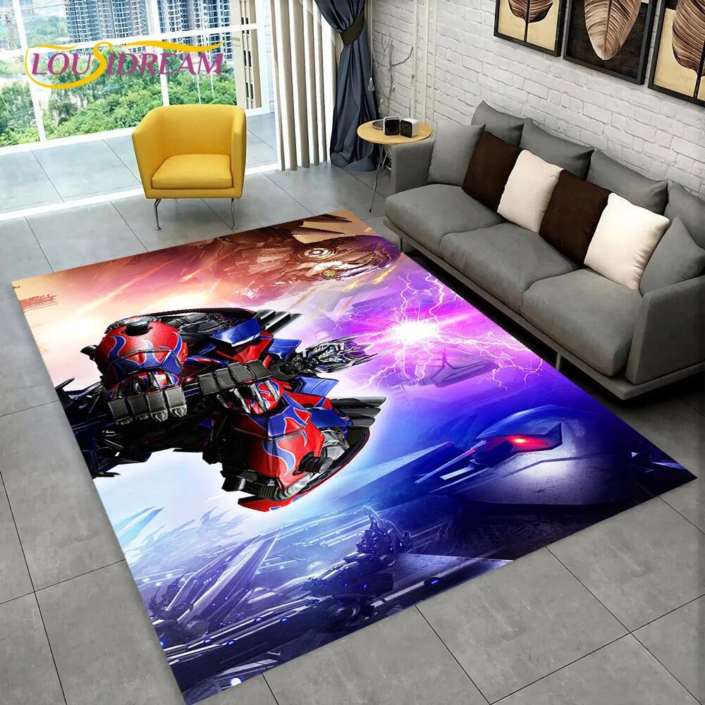Cartoon T-Transformers Autobots 3D Carpet Rug for Bedroom Living Room Home Sofa Decoration,Children Game Large Decor Floor Mat