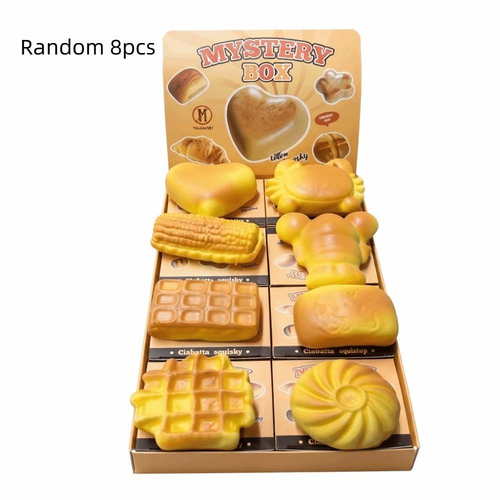 8PCS Slow Rising Simulated Bread Squishy Toys Simulated Bread Squeez Toy Home Decor