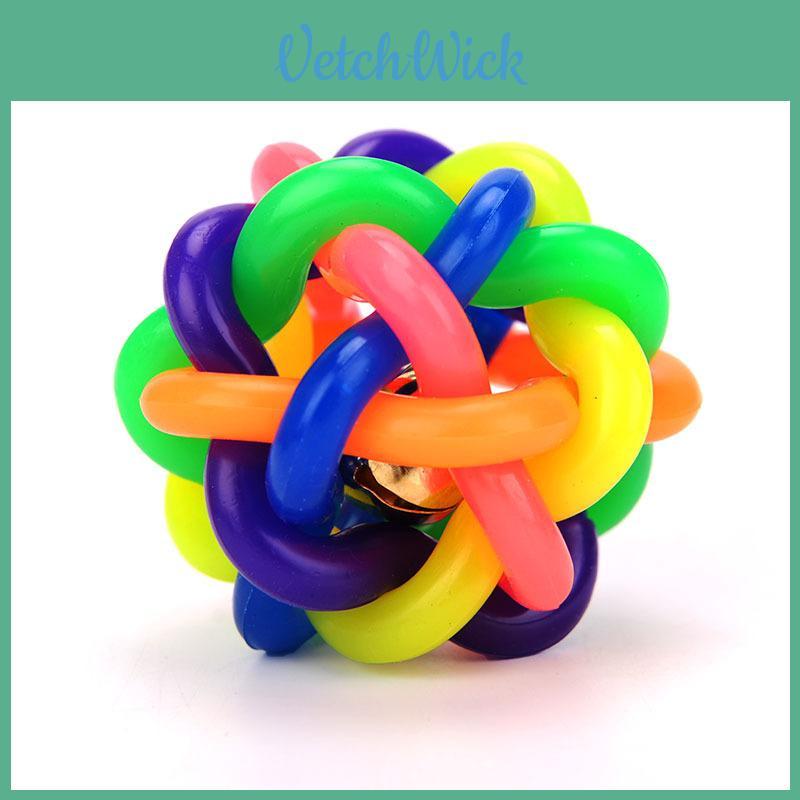 Pelota de Goma Colorida Juguete para Gato Mascota con Cascabel Pequeño para Ejercicio Interactivo Divertido