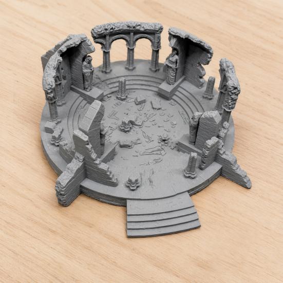 Yousheng Ancient Greek Altar Ruins Statue, Micro Landscape Miniature Model, 3D Printed Architecture Desktop Ornament for Home Office
