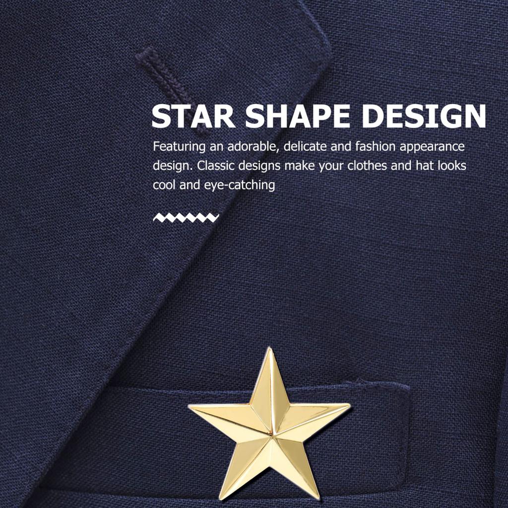 FOMIYES 12-teiliges Set Stern-Anstecknadeln, Gold, 0,8 x 0,8 Zoll, Stern-Accessoires, Pentagramm-Abzeichen, Party-Kostüm-Dekorationen, für den Unabhängigkeitstag