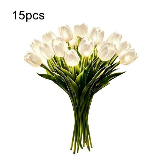 Yousheng Artificial Tulip Light LED Tulip Bouquet Night Lamp with Realistic PU Petals Glitter Tulip Tree Decorative Ambient Light for Home Bedroom