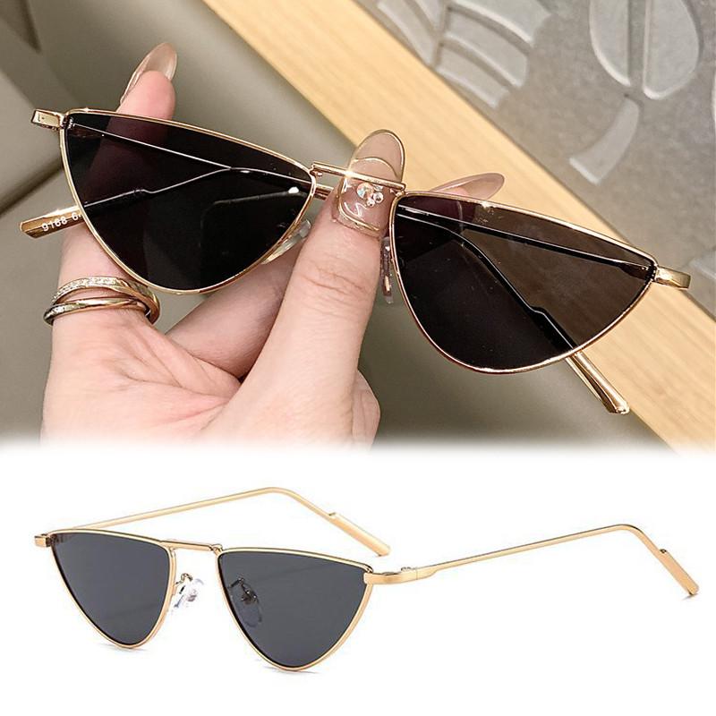 Vintage Korean Cat Eye Small Frame Sunglasses For Women Men Metal Fashion Multicolour Eyeglasses Outdoor UV Protection Shades Sunglasses