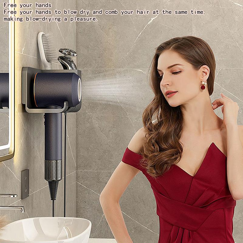 Hair Dryer Storage Holder Bathroom Wall Mounted Storage Holder Home Shelf Storage Shelves Accessories Hair Brush Storage Bracket