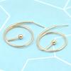New Minimalist Gold Spiral Women's Drop Earrings with Bead Unique Statement Ear Jewelry for Effortlessly Chic Daily Looks