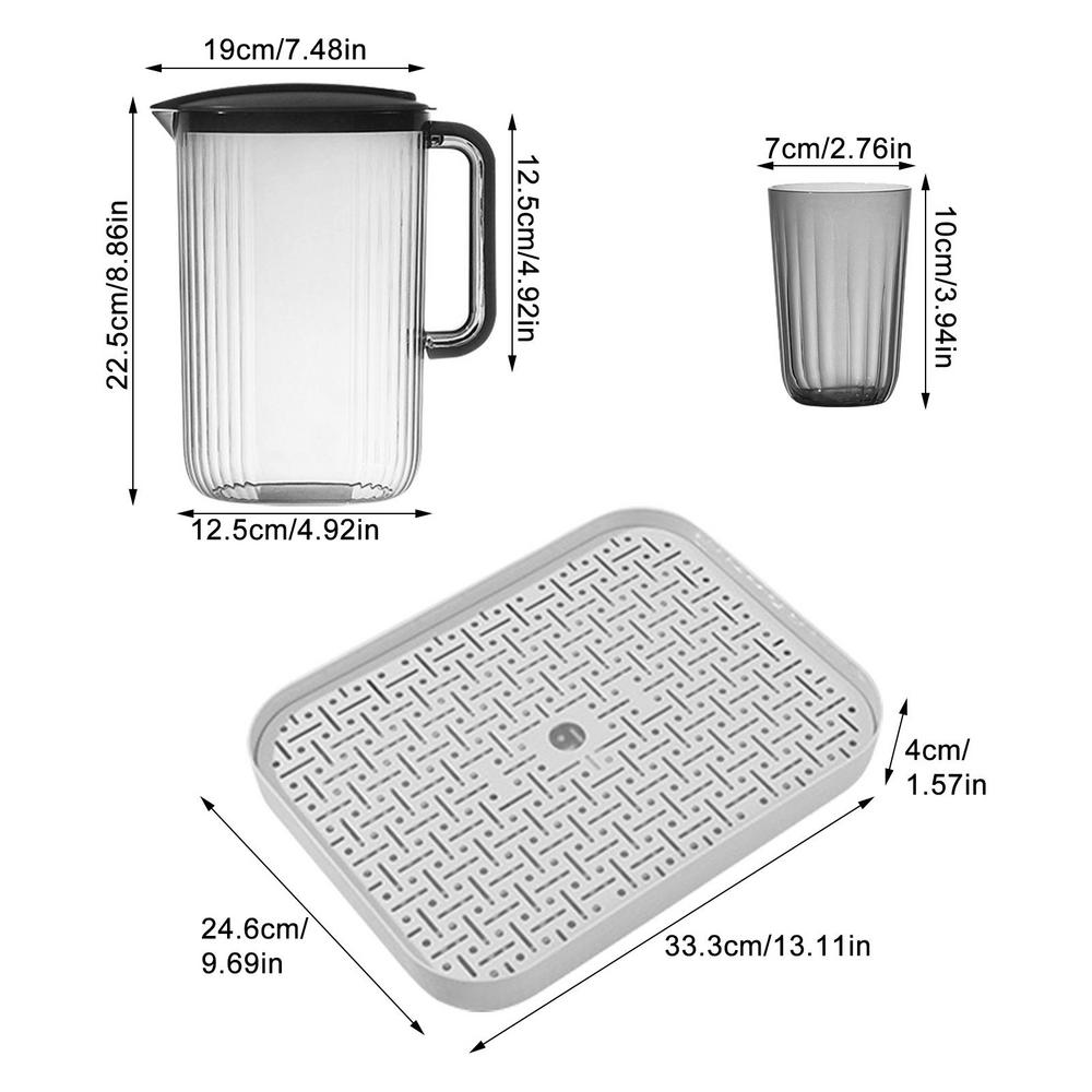 Water Pitchers 2L Drinking Pitcher Tea Pitcher Juice Container With 4 Cups Juice Jugs Water Cup Set For Lemonade Juice Cold
