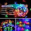 Solar Cherry Blossom LED String Lights Outdoor Decorative Flower Lights for Lawn Garden Christmas Wedding Party Home Decoration