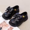 Girls Leather Shoes Spring Bow Performance Shoes Soft Sole Fashion Loafers Mary Jane Shoes for Kids