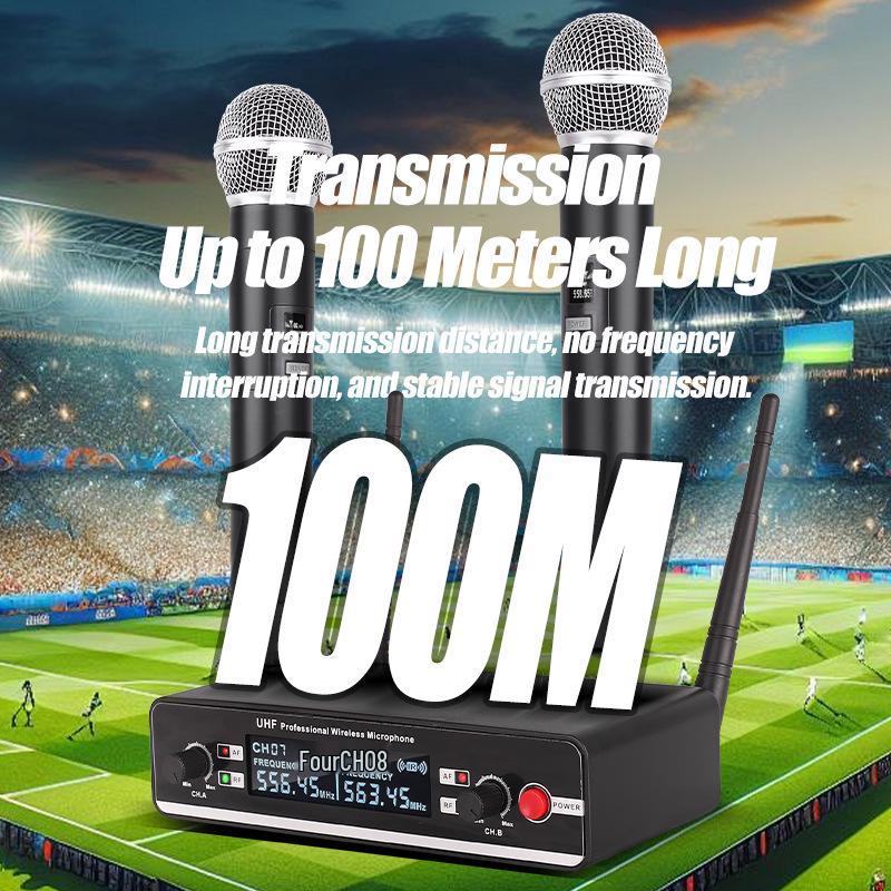 Dual-Purpose Wireless Handheld Microphone: Ideal for Home, Stage, Weddings, and Live Performances