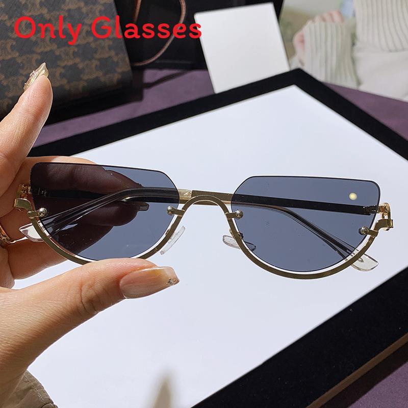Spring Trendy Cat Eye Sunglasses With Uv Protection For Fashion Enthusiasts GoldFrameBlackGray