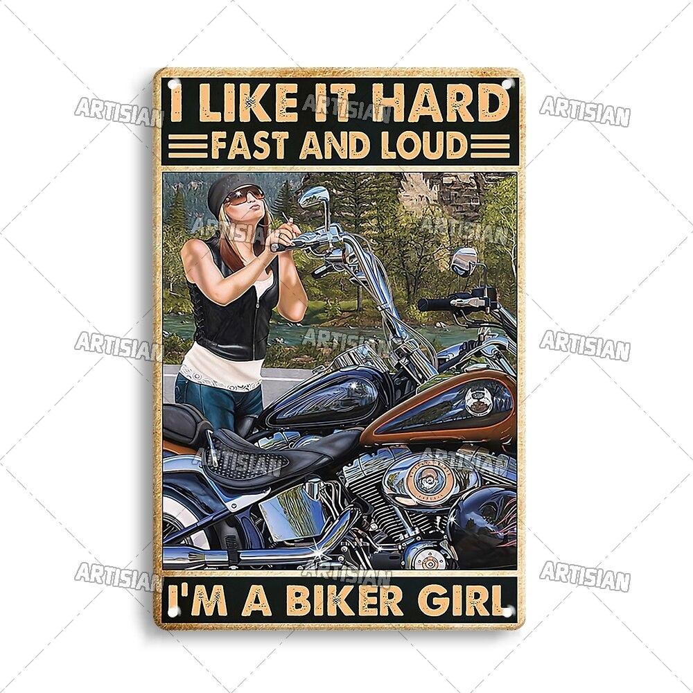 

Vintage Motorcycle Metal Tin Sign Artisian Riding Plaque Wall Decor for Garage Bar Pub Club Hotel Cafe Kitchen Retro Motor 20x30cm（7.8x11.8inch）