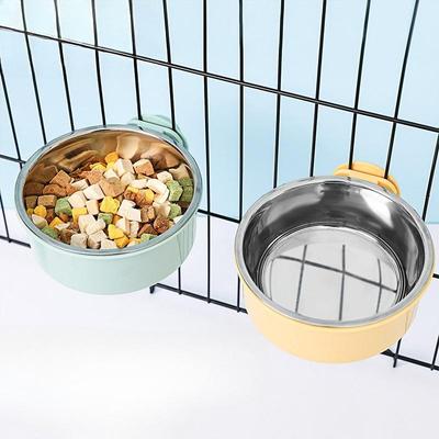 Hangende Roestvrijstalen Voerbak voor Huisdieren - Kattenbak met Anti-omvalfunctie en Verdikte Bodem voor Hondentafel. Voer- en Drinkbak om op te hangen.