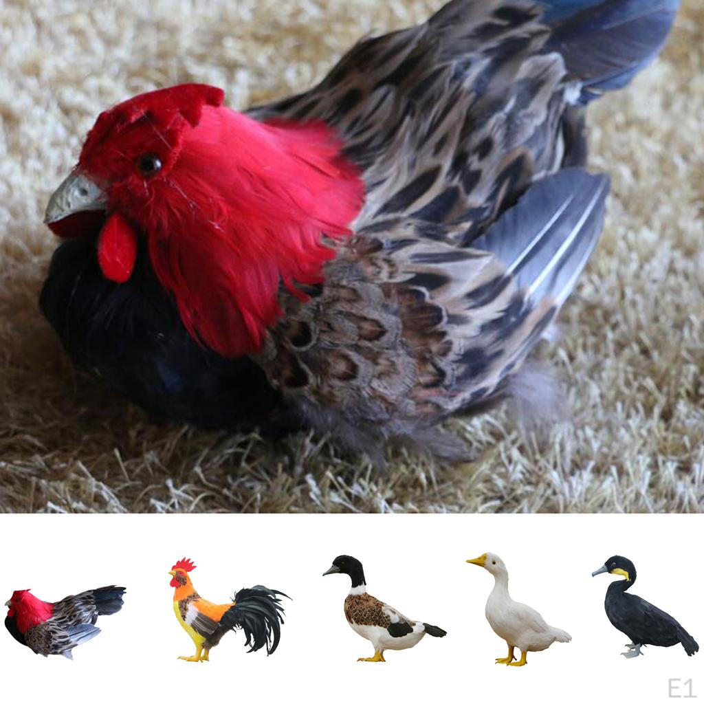 Künstliche Tierfigur für den Garten, Große Federfigur, Ente, Hahn, Kormoran, Henne