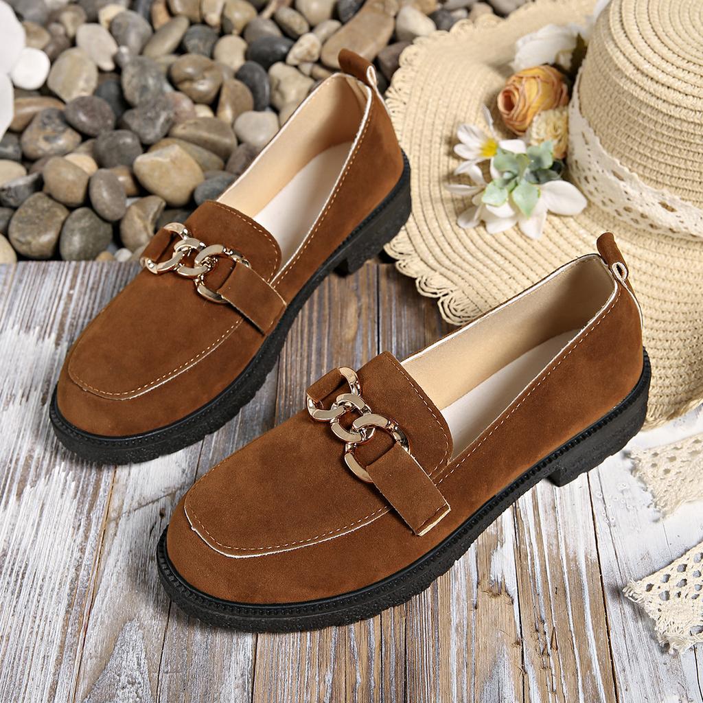 British style 2025 new thick heel round head platform shoes small leather shoes women's single shoes women's shoes foreign trade spring and autumn l