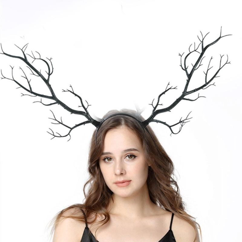 Gothic Hairband with Realistic Branch Design Comfortable Hairhoop For Women Teens Roleplay Parties And Daily Use