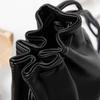 Lady Style PU Leather Drawstring Bag Candy Color Drawstring Style Crossbody Bag High Quality Mini Size Handbag Casual Wear