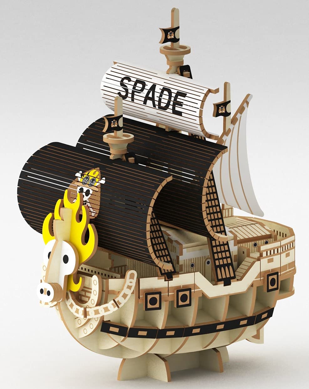Wooden Art 3D Spade Pirate Ship from One Piece A-Zone Ki-gu-mi Puzzle Pirates