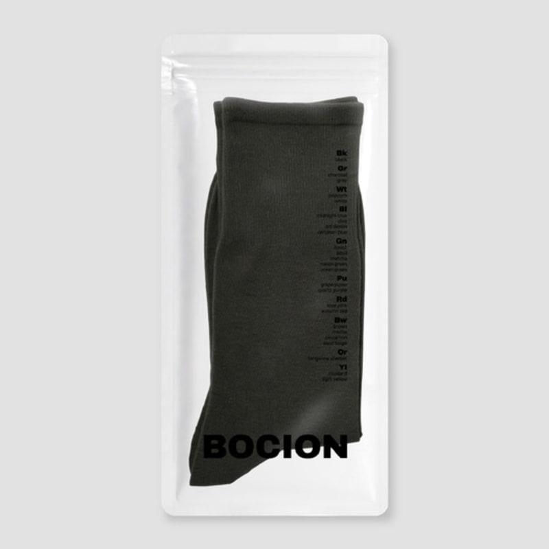 

BOCION Charcoal Solid Color Long Socks Charcoal
