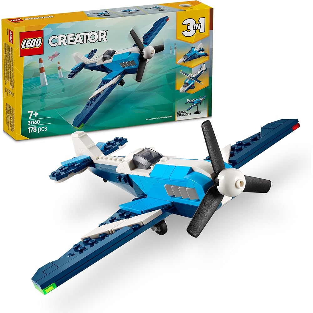 

LEGO Creator Air Racer Toy Building Set for Kids Ages 7-9, Includes Airplane and Blimp, 31160