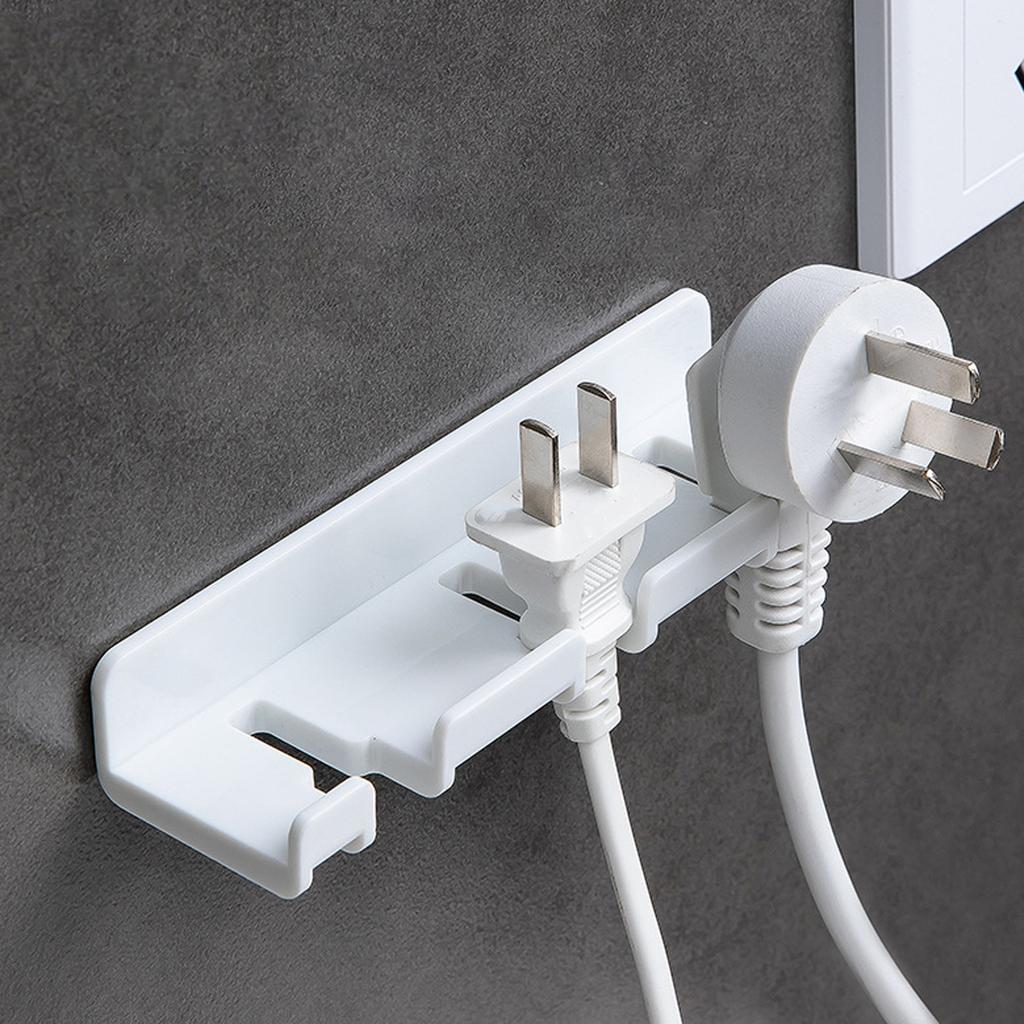 Charging Plug Hanger No Drilling Self Adhesive Hook Wall Mount Toothbrush Hanger for Bathroom Rest Room
