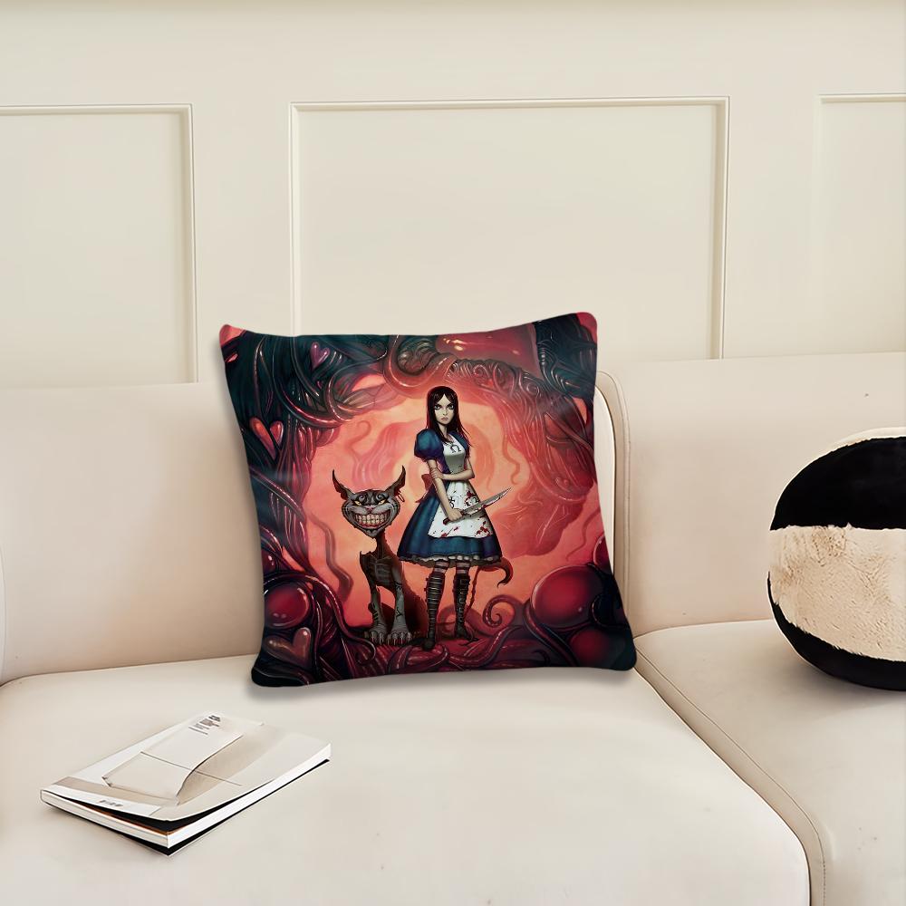 Game A-Alice M-Madness Returns Cushion Cover Pillow Cover Decoration Room Home Sofa Living Office Car Nordic Simplicity