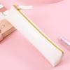 PU Leather Solid Color Pencil Case - School Supplies Stationery Bag