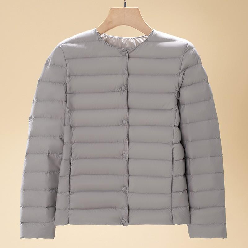 Womens Short Down Jacket V-Neck Long Sleeve Lightweight Warm Winter Coat Plus Size