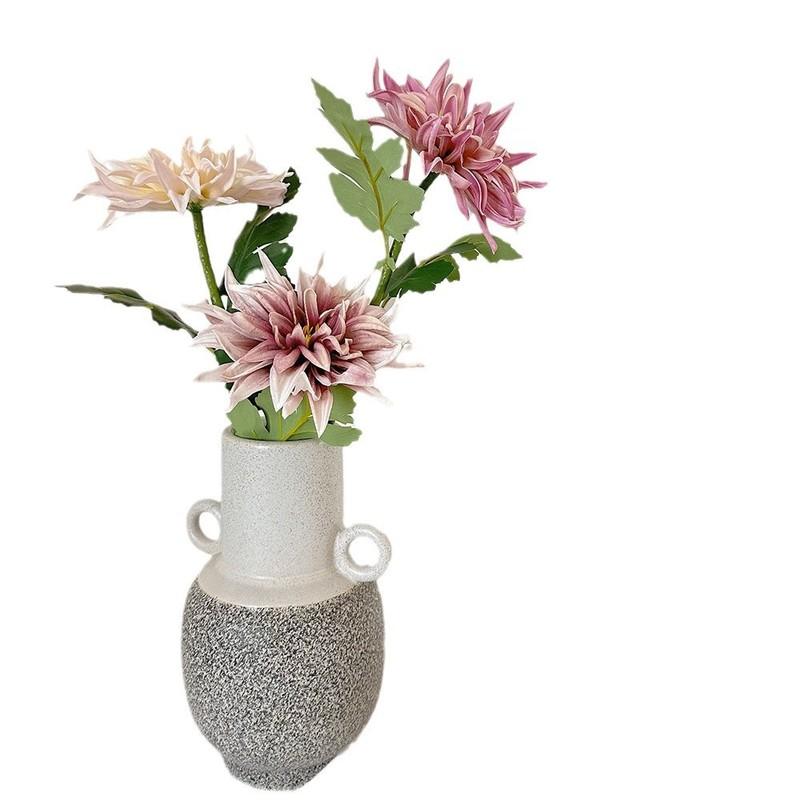 5pcs Large Dahlia Artificial Flower Real Touch Fake Chrysanthemum Lifelike Flower Stems for Wedding Home Floral Arrangement