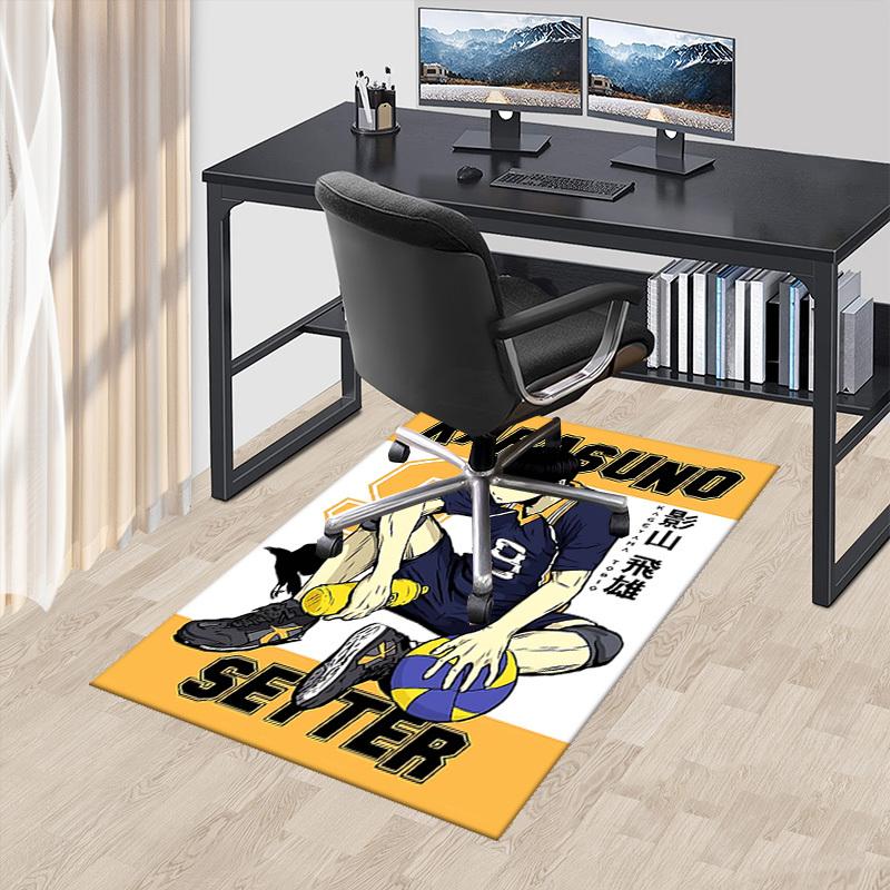 

1pc Karasuno Tobio Volleyball Anime Character Office Chair Mat, Anti-Slip Carpet for Home Decor, Game Room, and More!I043 60cm by 90cm