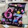 1PC Custom Name Happy 67th Birthday! Flannel Blanket Versatile,all-season Throw Suitable for the Living Room,bedroom,camping,travel,and Gift