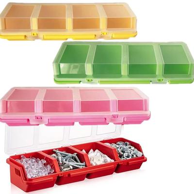 1Pcs Multicolor Screw Organizer Box 4 Compartment Hardware Storage Case  Small Parts