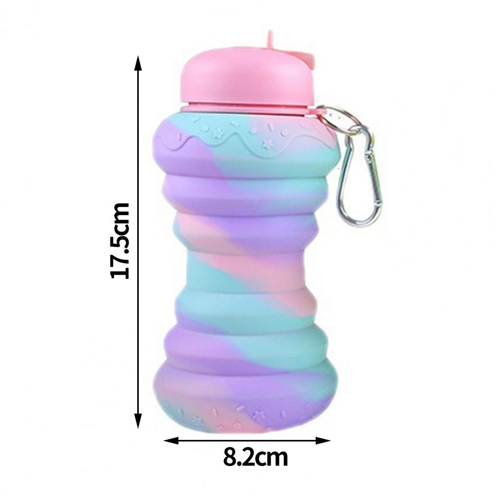 600ML Folding Water Cup Large Caliber Doughnut Shape Sport Bottle Drop-resistant Lightweight To Carry Water Cup Daily Use