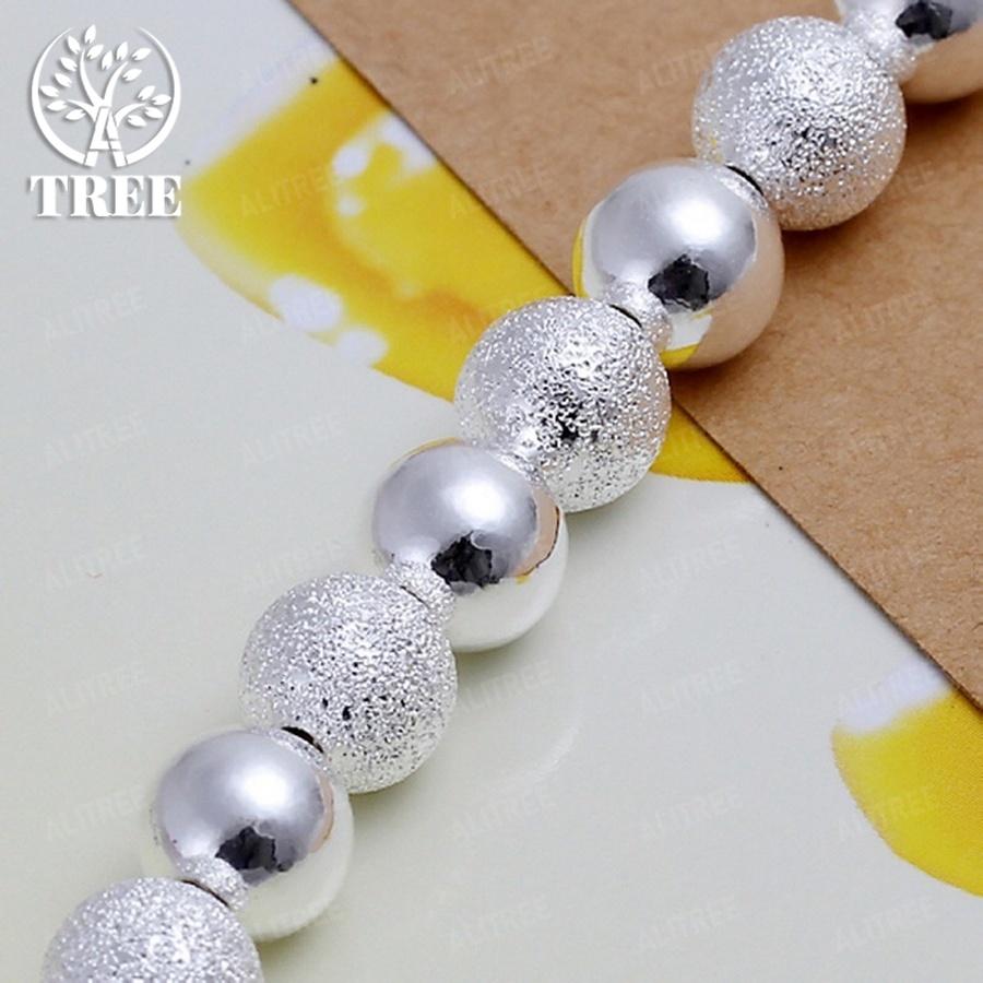 Fashion 8MM Chain 925 Sterling Silver Jewelry Charm Bead Bracelet Women Lady Wedding Party Free Shipping High Quality