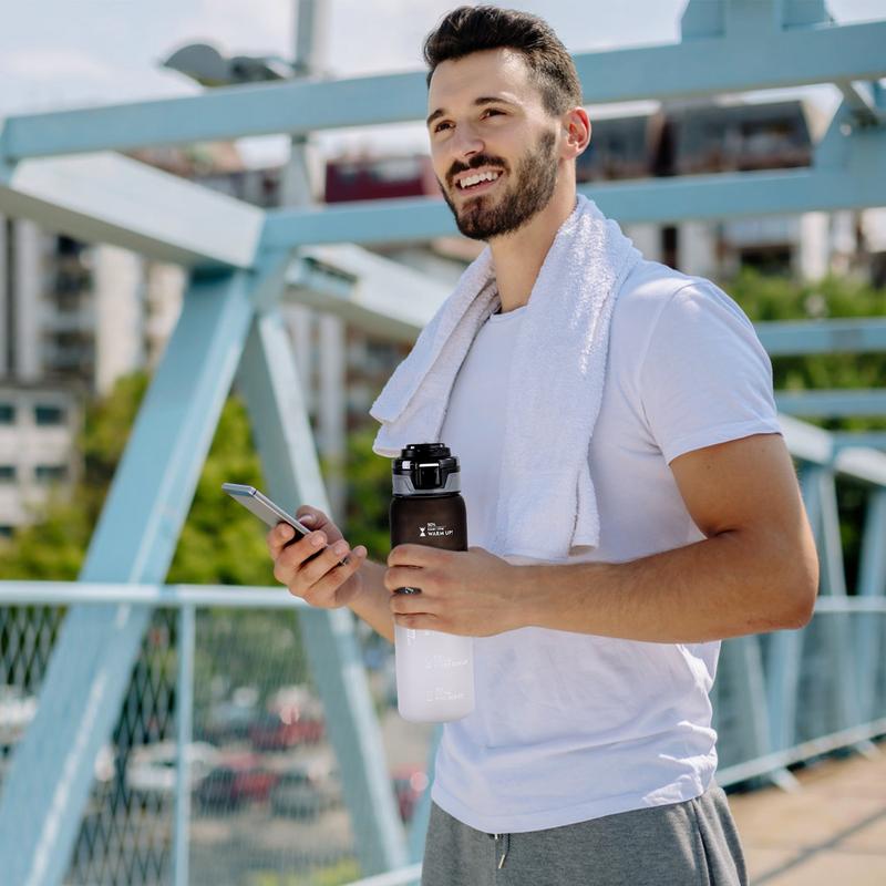 Leakproof Motivational Water Bottle 35 Oz Inspirational Drinking Bottles Easy To Carry Wide Mouth Spillproof Drinking Bottle