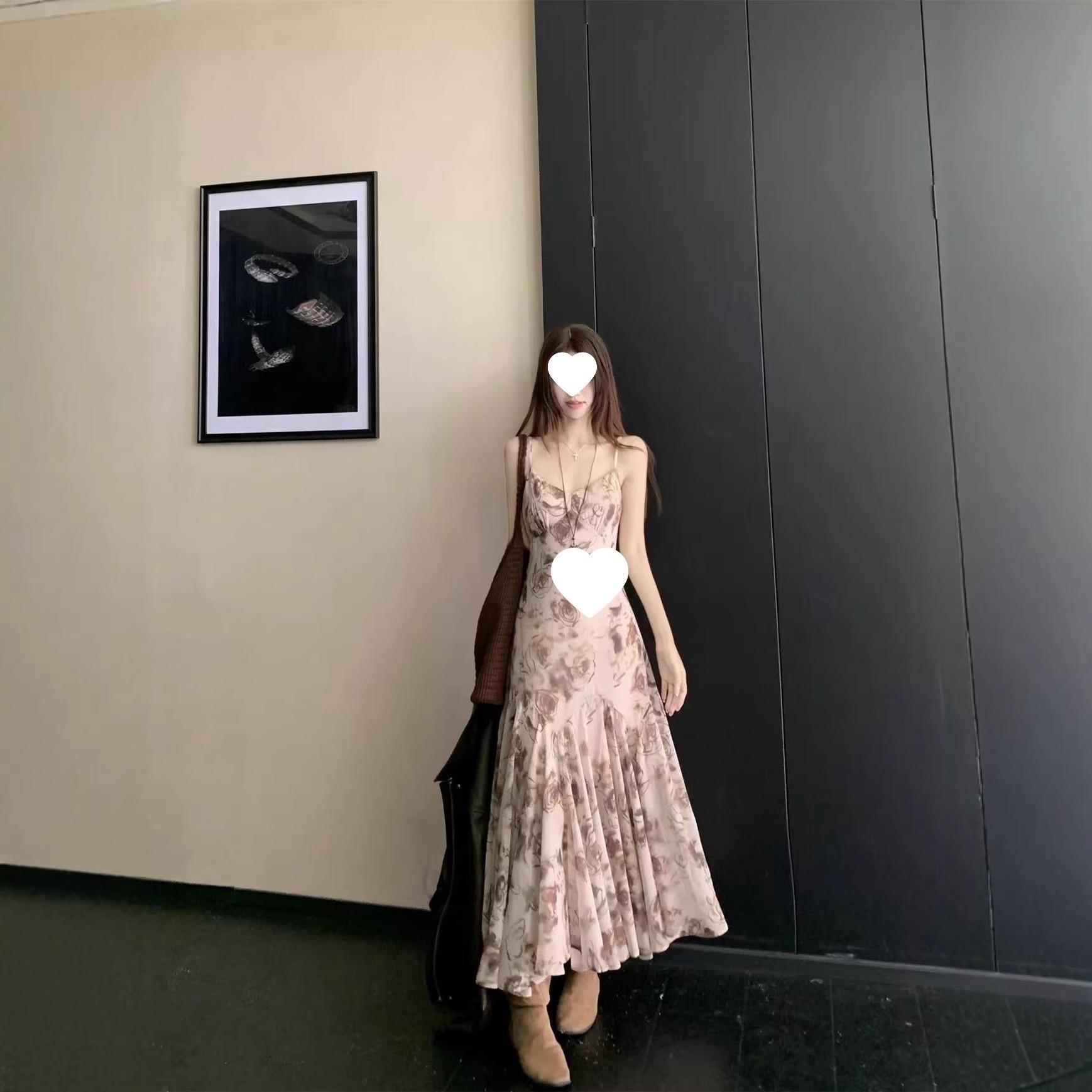French Light Luxury Gradient Sleeveless Spring/Summer 2026 Waist-Cinched Long Dress for Women S