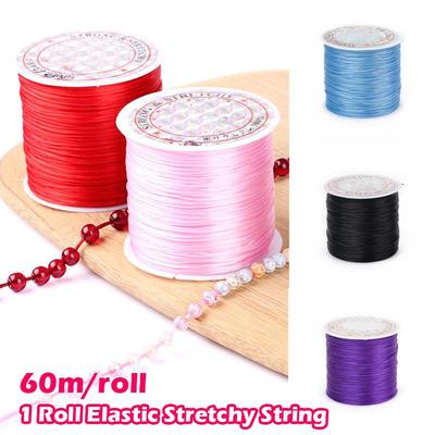 1 Rotolo 60 Metri/Rotolo Cordino per Infilare Per Creazione di Gioielli 0.8mm Multicolore Cristallo Trasparente Elastico Filo Elastico Filo Filo Linea Collana