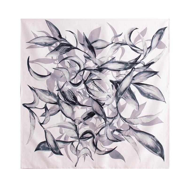 100% silk high-end women's new elegant oil painting large square scarf air conditioner shawl