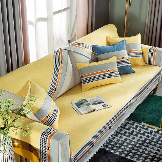 Sofa Cover Four Seasons Universal Thickening Living Room Decoration Combination Sofa Cushion Non -Slip Furniture Cover