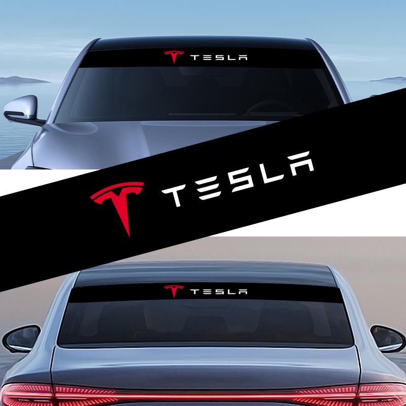 Car Front Windshield Stickers Front and Rear Decorative Emblem For Tesla Model 3 Model S Model X Y Roadster Performance