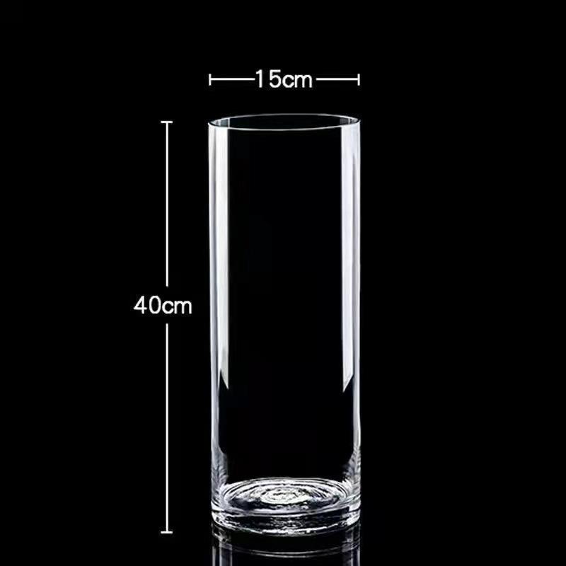 Transparent Glass Flower Vase & Hydroponic Container - Floor Ornament