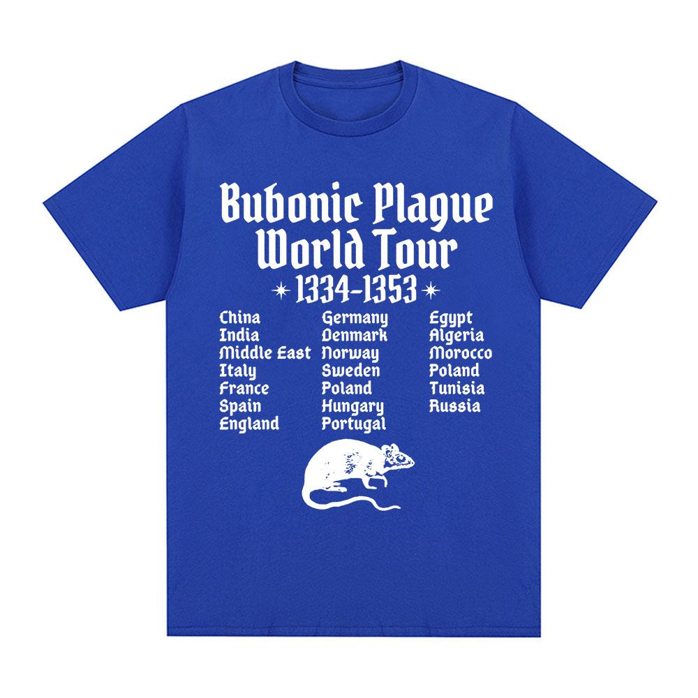 Bubonic Plague World Tour T-shirt Men Women Funny Mouse Rat Meme Gothic T Shirt Vintage Casual Oversized T Shirts Streetwear