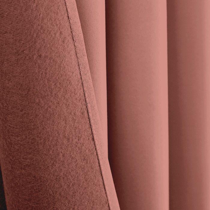 Lot de 2 rideaux occultant phonique et thermique doublé polaire "Arctique" Rose Boisé