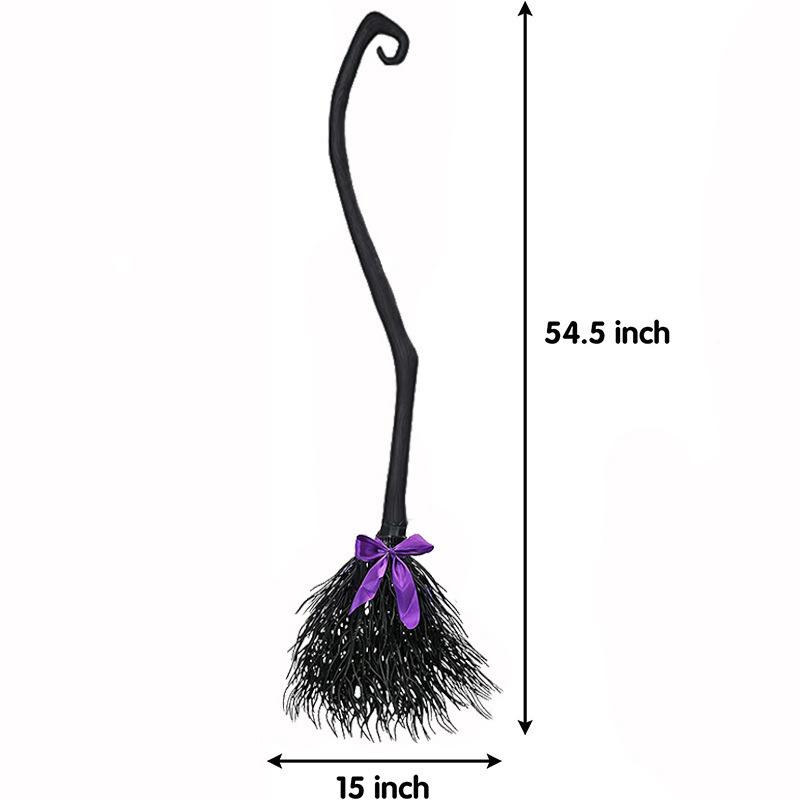 Halloween Witch Broom Plastic Witch Broomstick Broom Props Cosplay Broomstick for Halloween Costume Party Supplies Props Broom