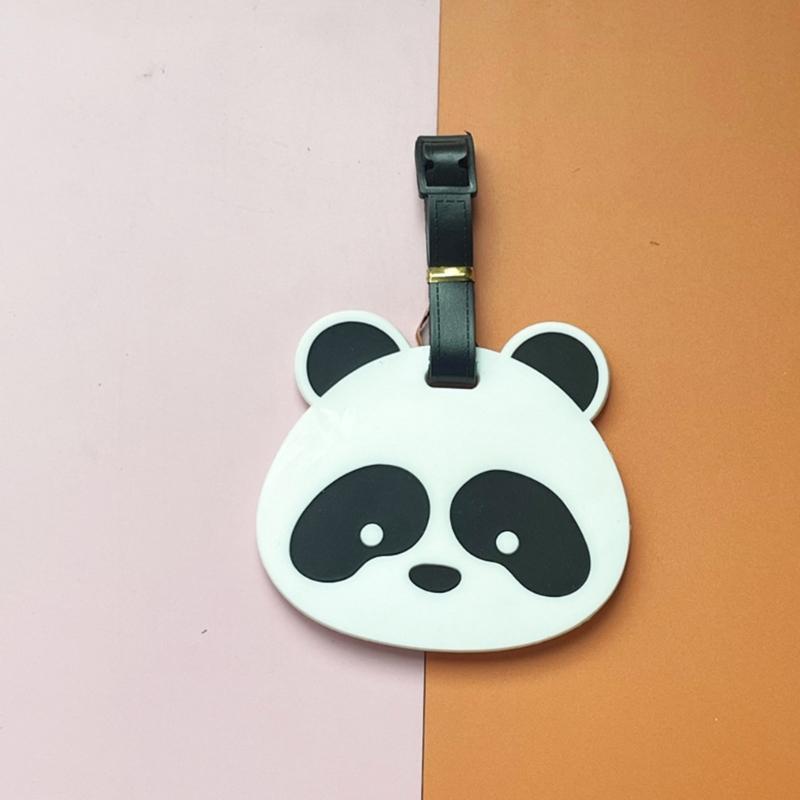 Suitcase Label Cartoon Pattern Luggage Baggage Backpack Soft Label with Strap Name ID Address Card Baggage Identifier