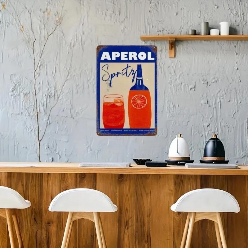Vintage Fruit Juice Metal Tin Sign Mojito Aperol Spritz Posters and Sangria Drink Negroni Plaque for Club Bar Shop Home Decor