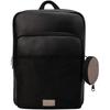 Metal Logo Business Synthetic Leather Backpack Men Backpack Space-Black HH3846-001